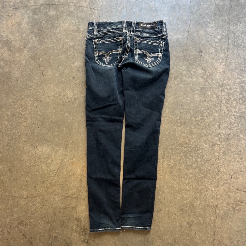 Y2K Rock Revival Skinny Jeans Bedazzled Women's 28